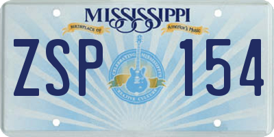 MS license plate ZSP154