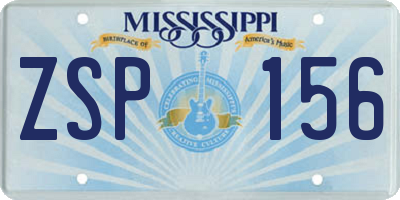 MS license plate ZSP156