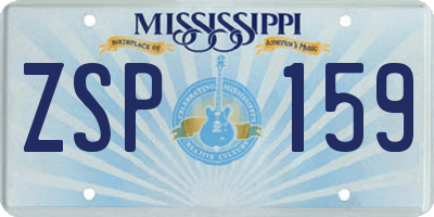 MS license plate ZSP159