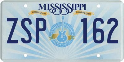 MS license plate ZSP162