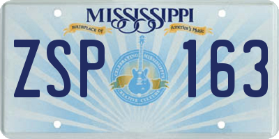 MS license plate ZSP163