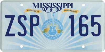 MS license plate ZSP165