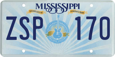 MS license plate ZSP170