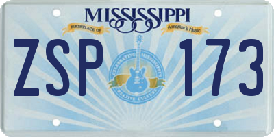 MS license plate ZSP173