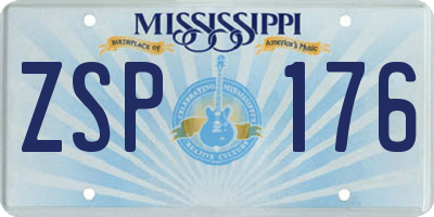 MS license plate ZSP176