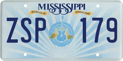 MS license plate ZSP179
