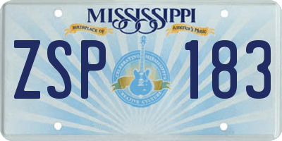 MS license plate ZSP183