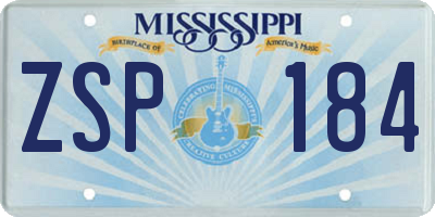 MS license plate ZSP184