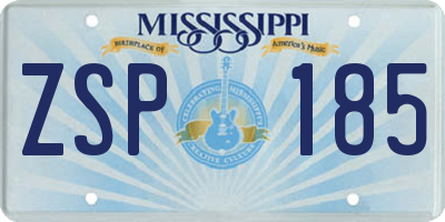 MS license plate ZSP185