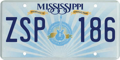 MS license plate ZSP186
