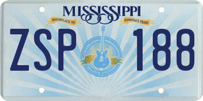 MS license plate ZSP188