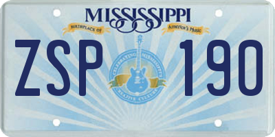 MS license plate ZSP190