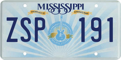 MS license plate ZSP191