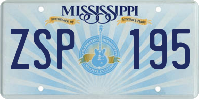 MS license plate ZSP195