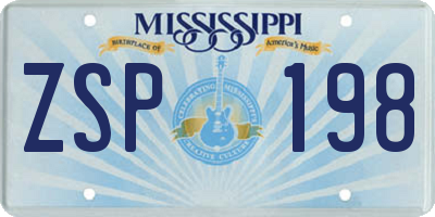 MS license plate ZSP198