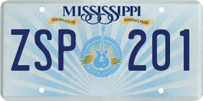 MS license plate ZSP201