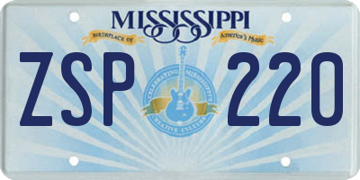 MS license plate ZSP220