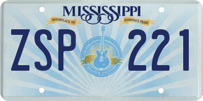 MS license plate ZSP221
