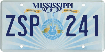 MS license plate ZSP241