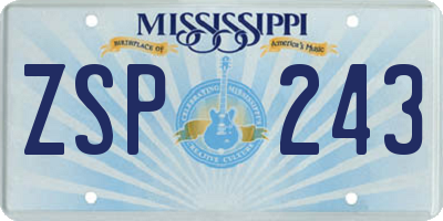 MS license plate ZSP243