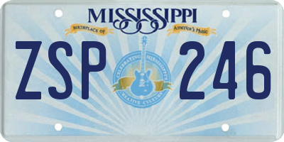 MS license plate ZSP246
