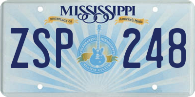 MS license plate ZSP248