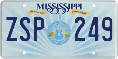 MS license plate ZSP249