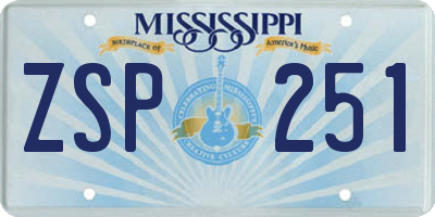 MS license plate ZSP251