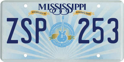 MS license plate ZSP253