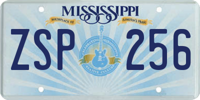 MS license plate ZSP256