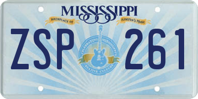 MS license plate ZSP261