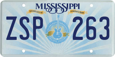MS license plate ZSP263