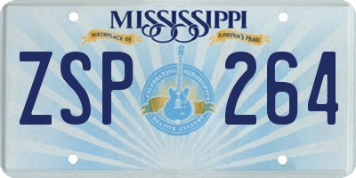 MS license plate ZSP264