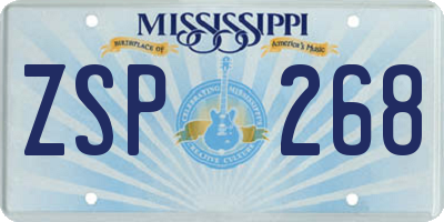 MS license plate ZSP268