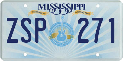 MS license plate ZSP271