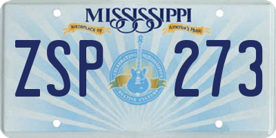 MS license plate ZSP273