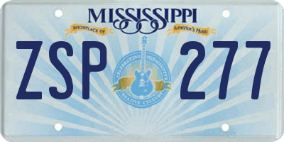 MS license plate ZSP277
