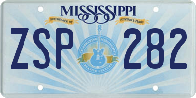 MS license plate ZSP282