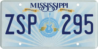 MS license plate ZSP295
