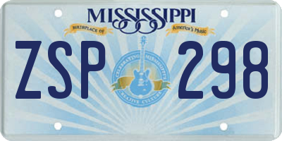 MS license plate ZSP298