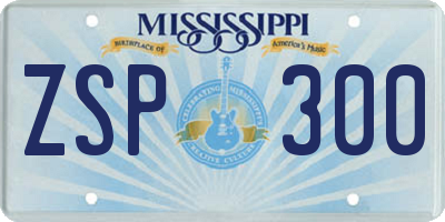 MS license plate ZSP300