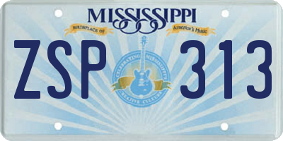 MS license plate ZSP313