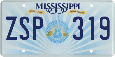 MS license plate ZSP319