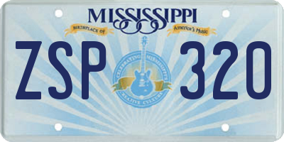 MS license plate ZSP320