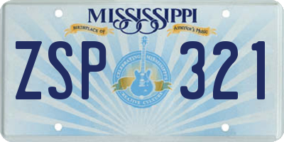 MS license plate ZSP321