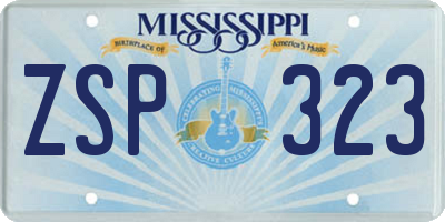 MS license plate ZSP323