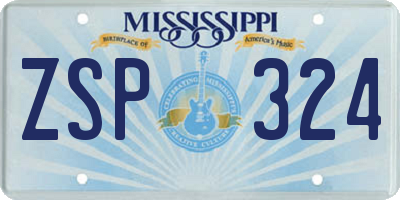 MS license plate ZSP324