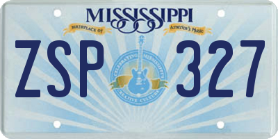 MS license plate ZSP327