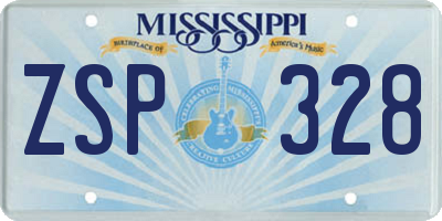 MS license plate ZSP328