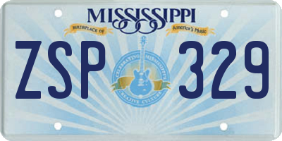 MS license plate ZSP329